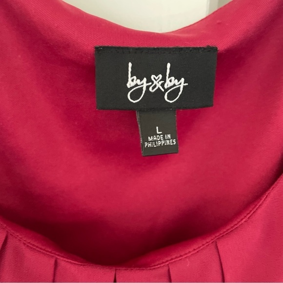 By & By Cranberry Draped and Cinched Mini Dress Size L - Picture 7 of 11